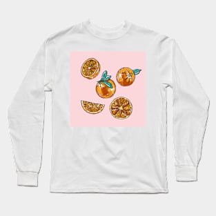 Watercolor Oranges Long Sleeve T-Shirt